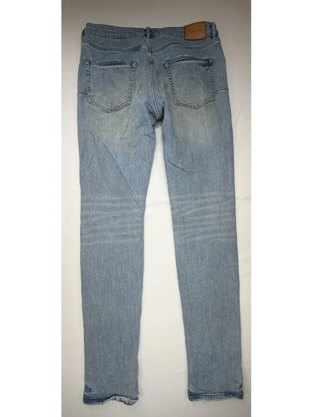 Purple Brand Men's Jeans Skinny Mid Rise Light Wash Denim Solid Size 34 Blue